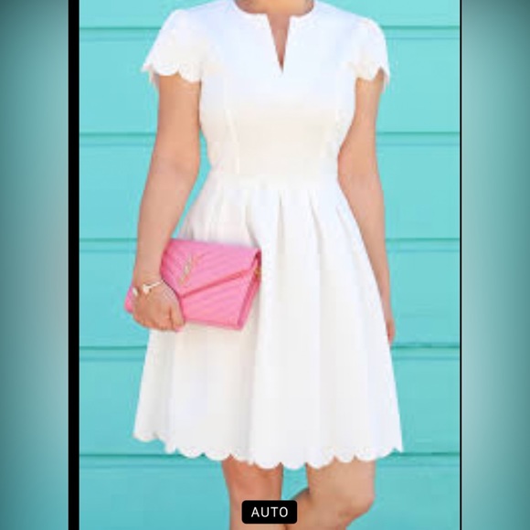SHEIN Dresses & Skirts - NWOT White Scallop Hem Dress